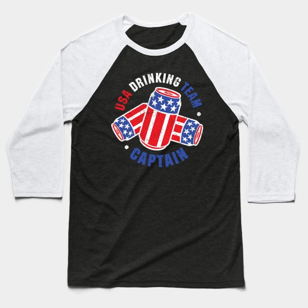USA Drinking Team Captain Baseball T-Shirt by artbitz